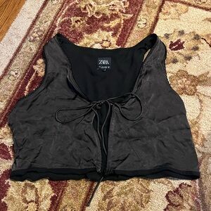 Zara Silky Front Tie Top